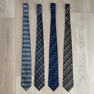 John Ashford Men’s Neck Tie Set — Gray, Black, Blue, Brown
